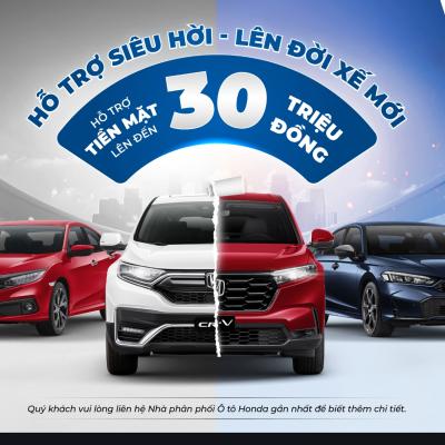 Honda hỗ trợ đổi xe chính hãng “ Hỗ trợ siêu hời – Lên đời xế mới”