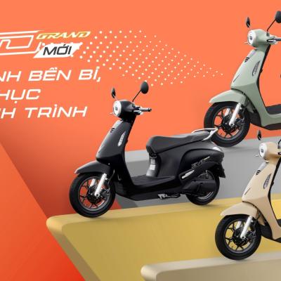 VINFAST RA MẮT XE MÁY ĐIỆN EVO GRAND VỚI 2 PIN CÓ THỂ THÁO RỜI, ĐI ĐƯỢC TỚI 262 KM/LẦN SẠC