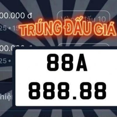 Biển số 88A-888.88 trúng đấu giá hơn 21 tỷ đồng