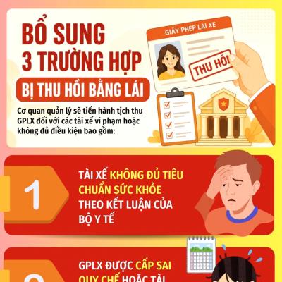 3 TRƯỜNG HỢP BỊ THU HỒI BẰNG LÁI XE TỪ 01/07