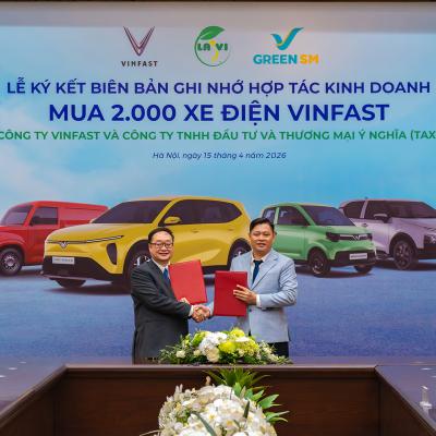 TAXI LAVI CHUYỂN ĐỔI TOÀN BỘ SANG XE ĐIỆN VINFAST - THAM GIA MẠNG LƯỚI VẬN TẢI XANH GSM