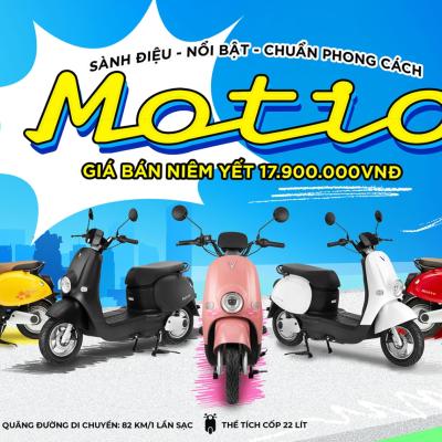 VinFast chính thức ra mắt Motio - dòng xe máy điện sành điệu, nổi bật, chuẩn phong cách năng động và hiện đại dành cho lứa tuổi học sinh. Với mức giá hợp lý, chỉ 17.900.000 đồng (bao gồm VAT) cùng chí